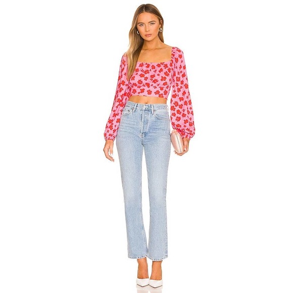 Revolve | Sanctuary Going Solo Crop Tie Top in Cherry Kiss - Picture 4 of 11